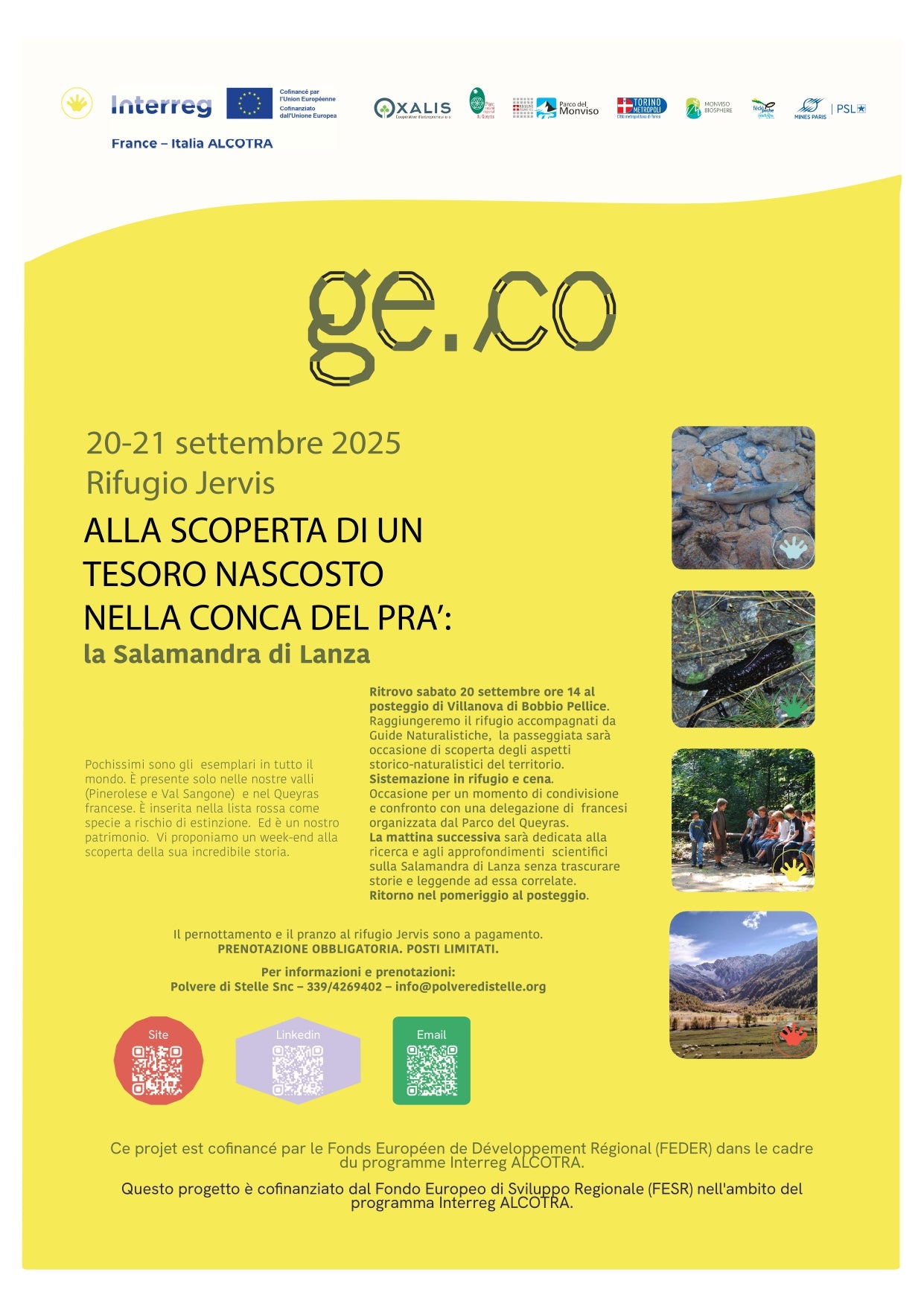 20-21 SETTEMBRE 2025 - RIFUGIO JERVIS ALLA SCOPERTA DELLA SALAMANDRA DI LANZA