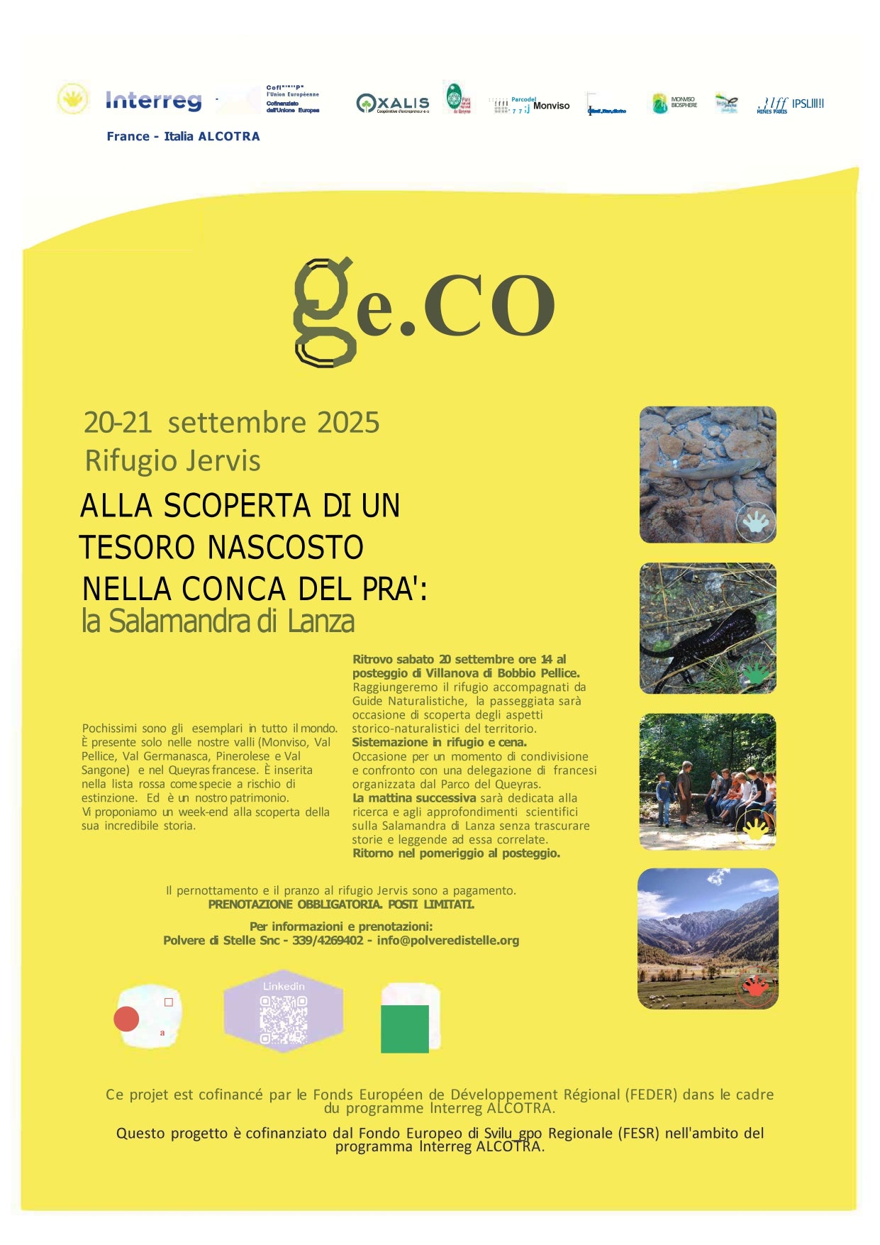 20-21 SETTEMBRE 2025 - RIFUGIO JERVIS ALLA SCOPERTA DELLA SALAMANDRA DI LANZA