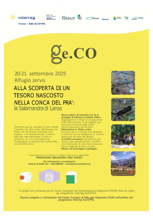 20-21 SETTEMBRE 2025 - RIFUGIO JERVIS ALLA SCOPERTA DELLA SALAMANDRA DI LANZA
